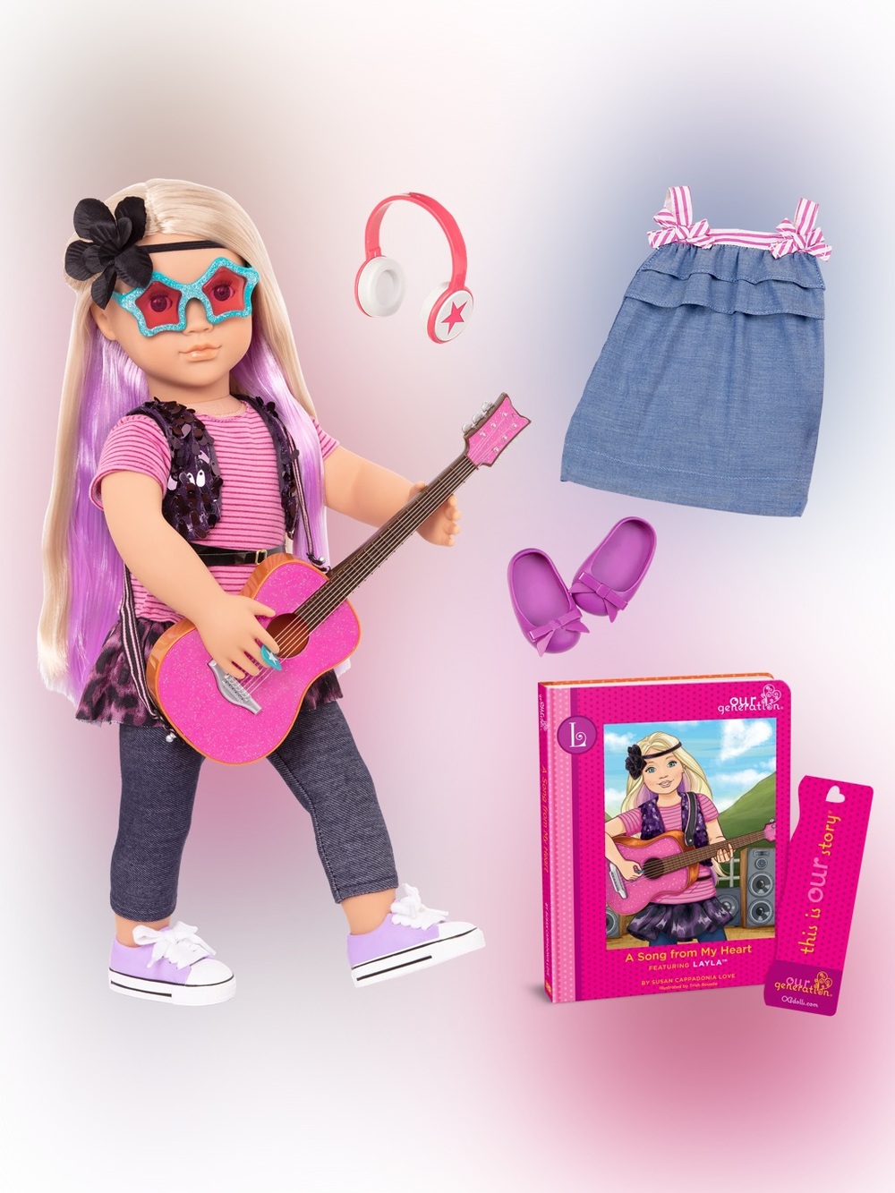 Our Generation Layla The Rock N Roll Doll And Book 18” Doll